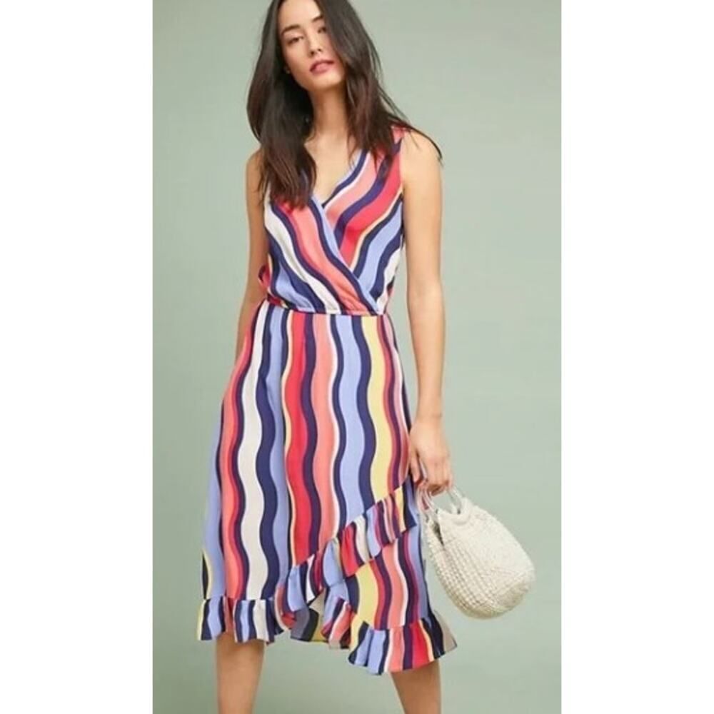 Anthropologie Plenty by TraceyβReese Daphne Wrap Striped Dress NWT Sz. SP